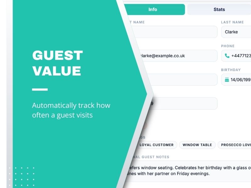 Guest knowledge seamlessly integrated across reservations, walk-ins and waitlist